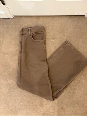 Zara Brown Straight-Leg Pants
